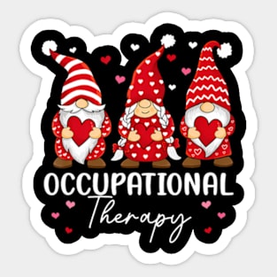 Occupational Therapy Valentines Day Gnomes Cool OT Therapist Sticker